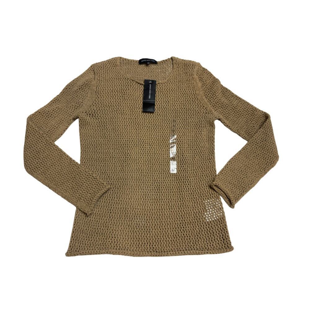 Jones New York Open-Knit Crochet Sweater SZ Med